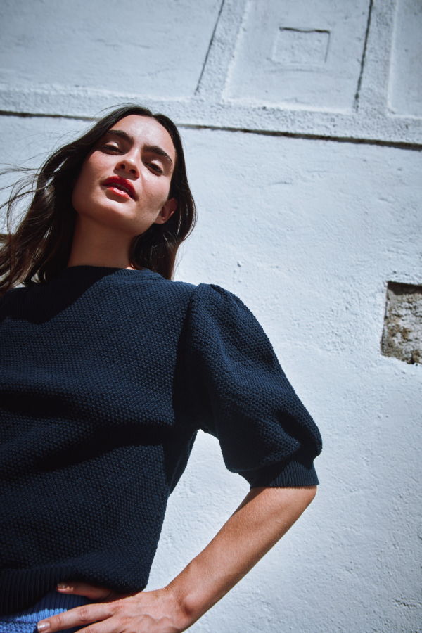 L'ENVERS Elisabeth Puff-Sleeve Tee in Organic Cotton