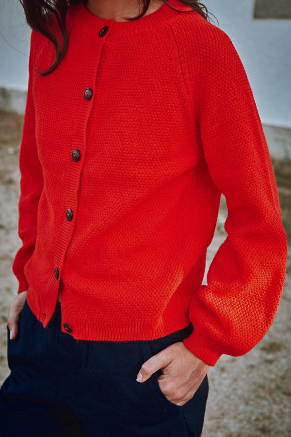 L'ENVERS Gaby Balloon-Sleeve Cardigan