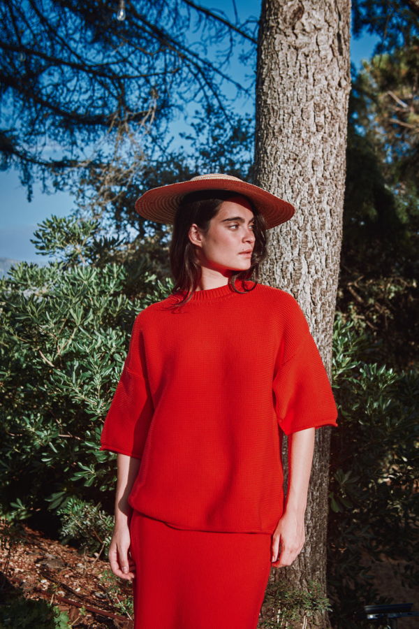 L'ENVERS GERALDINE Oversize Tee in Organic Cotton Top