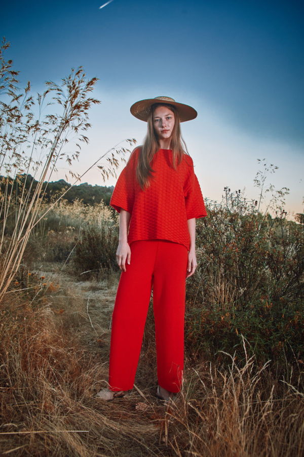 L'ENVERS Louisa Cropped Pants - Red