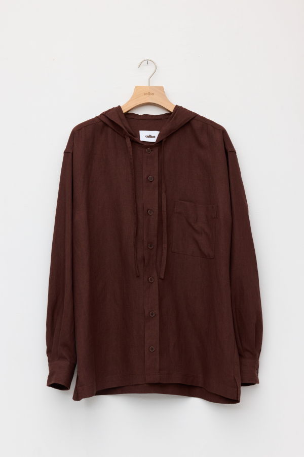 Colbo Hooded Shirt - Mahogany