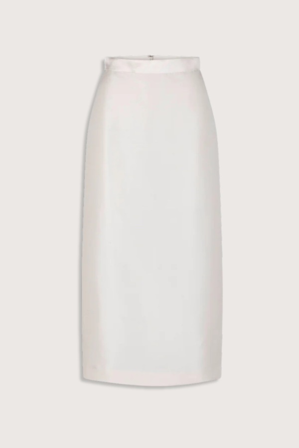 Heirlome Irene Silk Shantung Skirt - Ivory