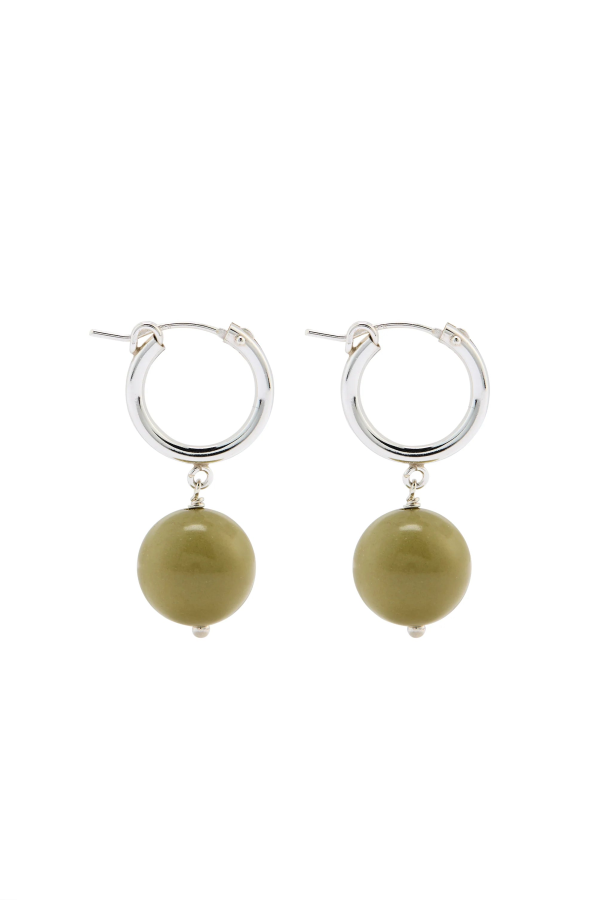 LISBETH Anneaux Boule Jaspe Avocat Earrings