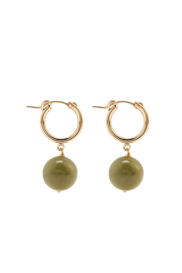LISBETH Anneaux Boule Jaspe Avocat Earrings