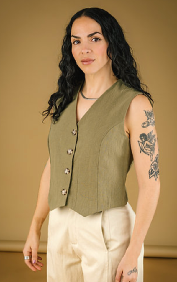 MERCEDES MORIN Portland Gilet - Khaki MERCEDES MORIN Portland Gilet - Khaki