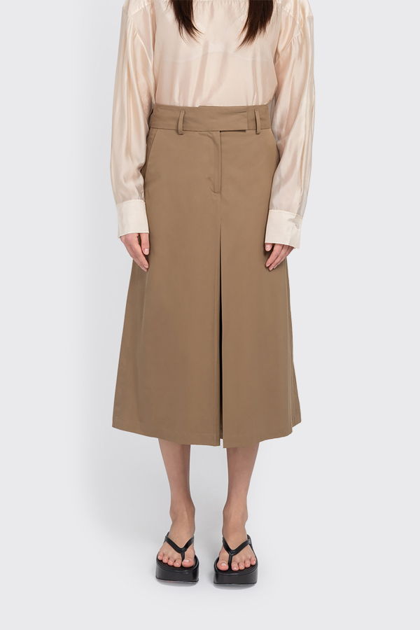 Filippa K Box Pleat Skirt - Taupe