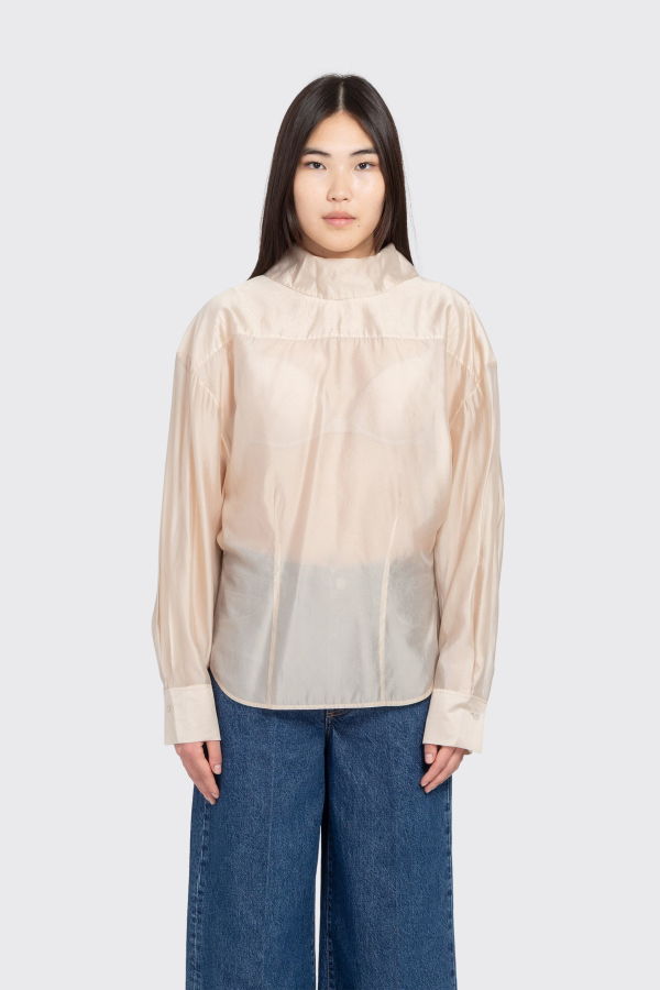 Filippa K Fold Collar Blouse - Pearl