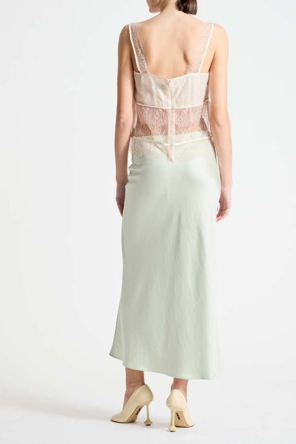 Saint Art New York Talia Charmeuse Maxi Skirt - Jade