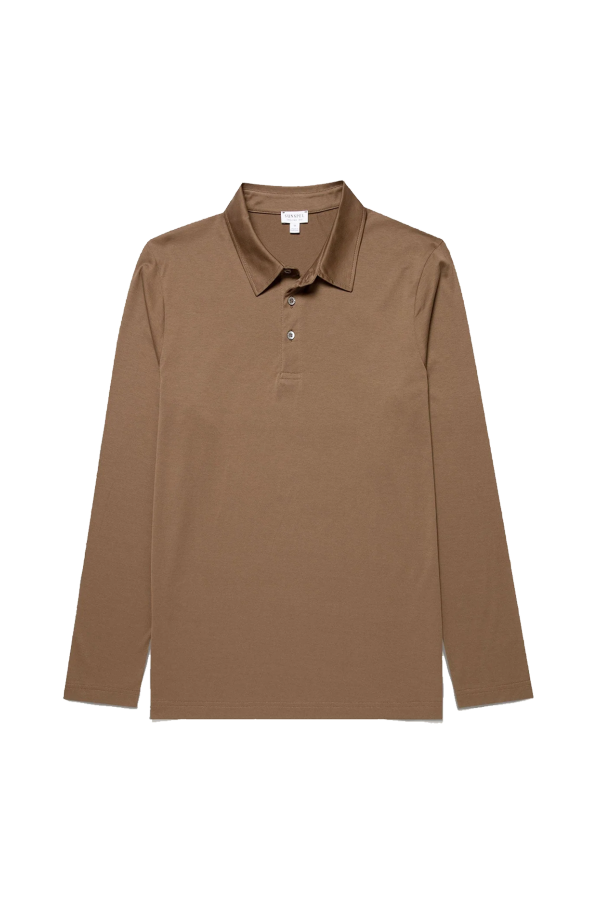 Sunspel Long Sleeve Jersey Polo