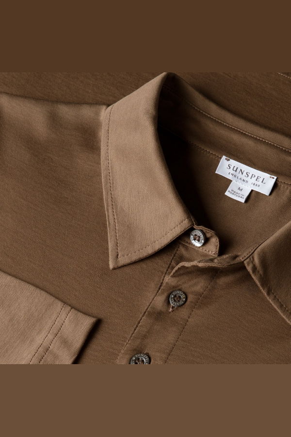 Sunspel Long Sleeve Jersey Polo