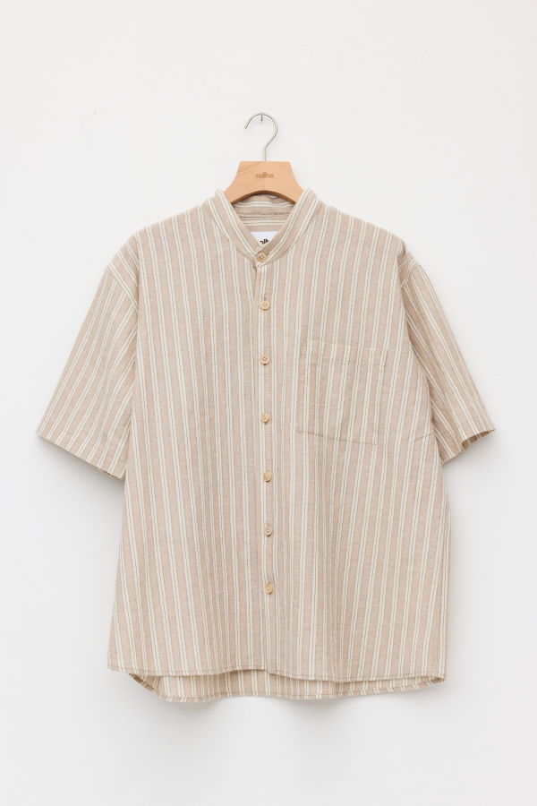 Colbo Band Collar Easy Shirt, Sinai Stripe