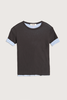 B Sides Double Crepe Jersey Tee - Dark Grey/Blue - Thumbnail 1