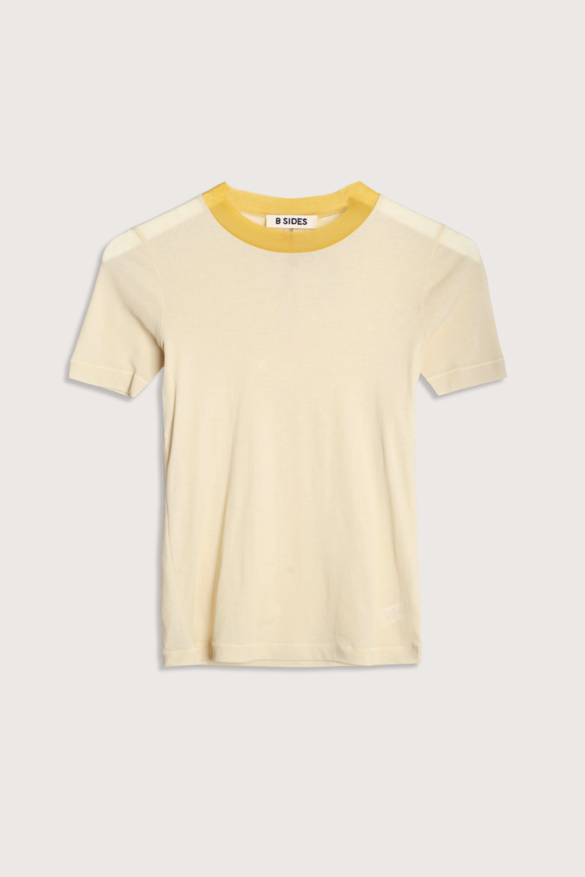 B Sides Ringer Crepe Jersey Tee - Light Yellow/Yellow - Image 1 of 3