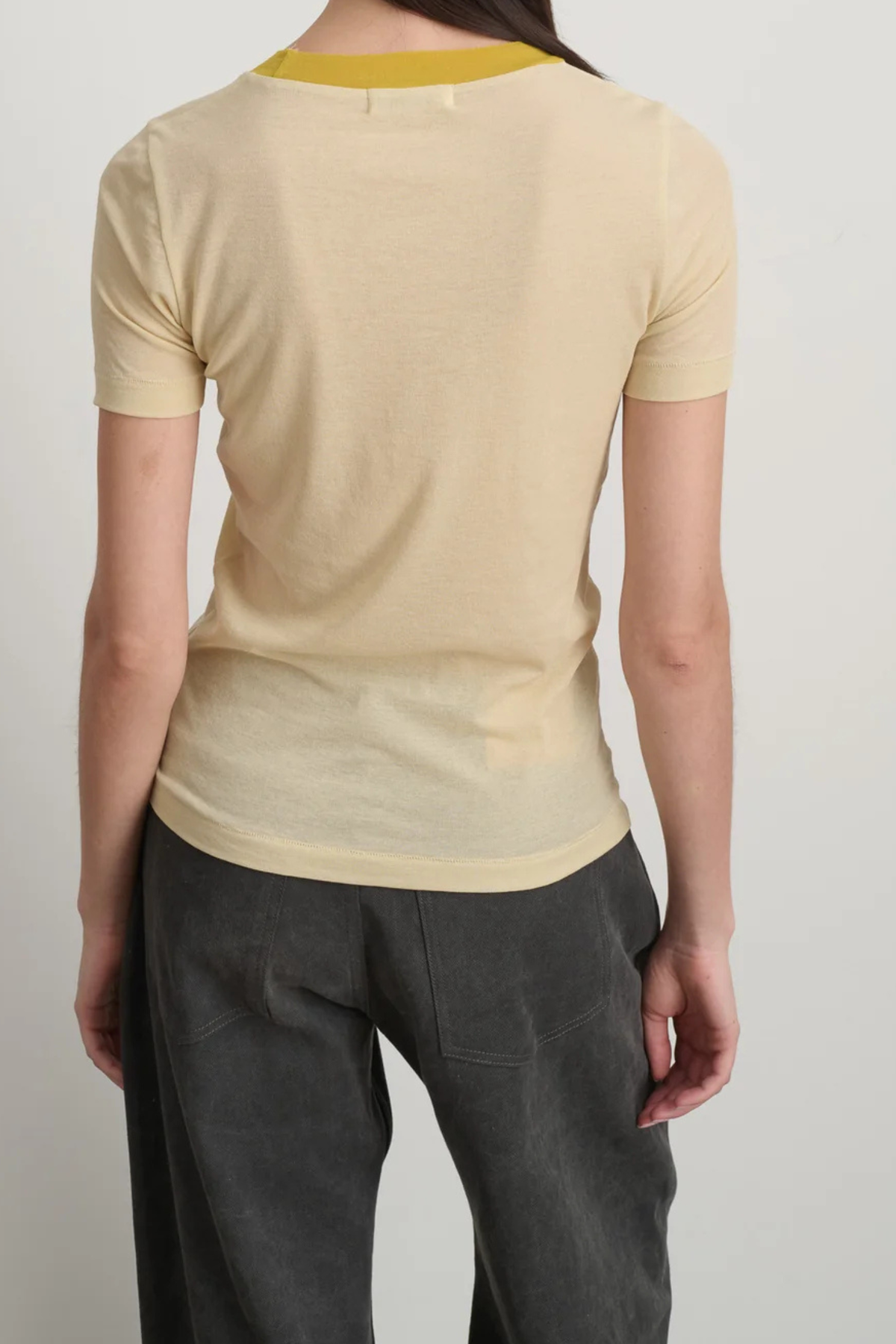 B Sides Ringer Crepe Jersey Tee - Light Yellow/Yellow - Image 3 of 3
