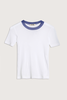 B Sides Ringer Crepe Jersey Tee - White/Blue - Thumbnail 1