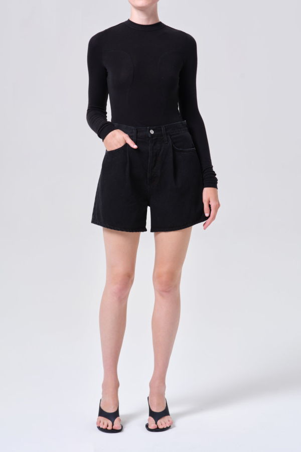 AGOLDE Rhoda Pleated A-Line Short