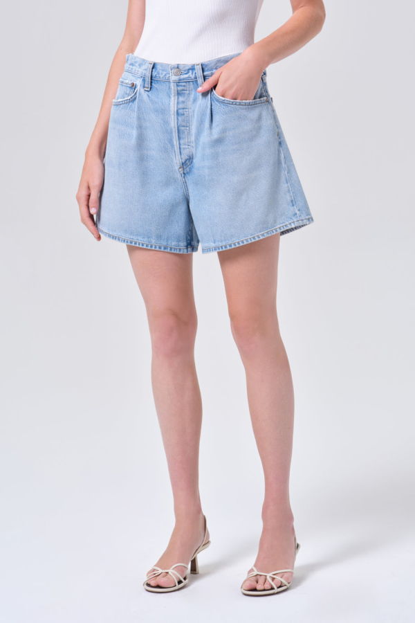 AGOLDE Rhoda Pleated A-Line Short