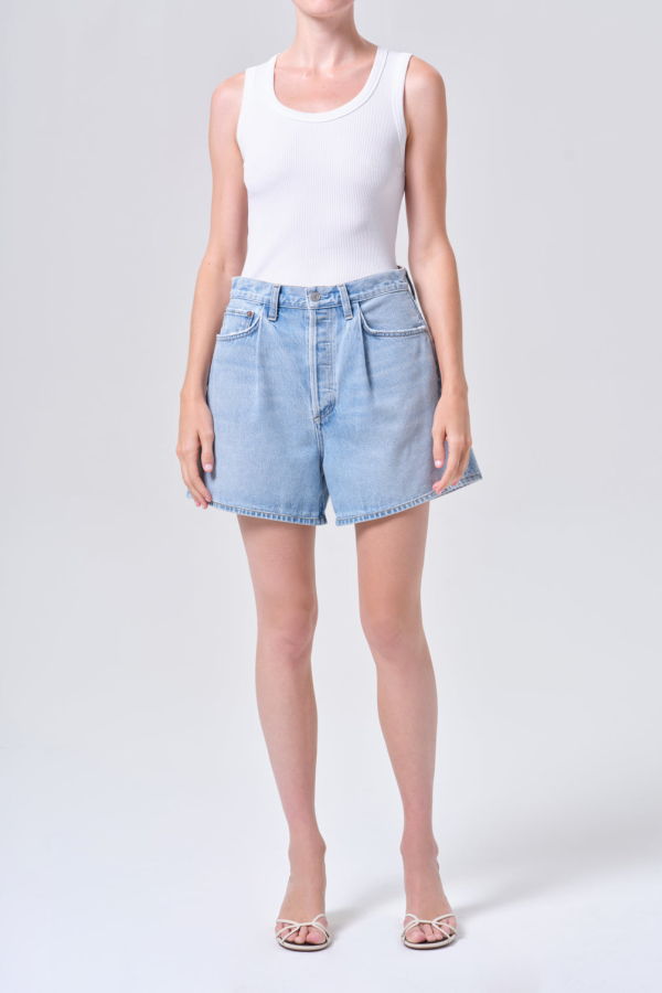 AGOLDE Rhoda Pleated A-Line Short