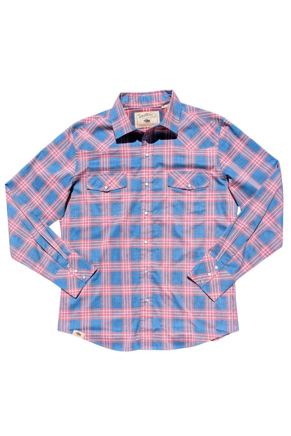 Western Aloha Palaka Nui LS Shirt - Lava Red