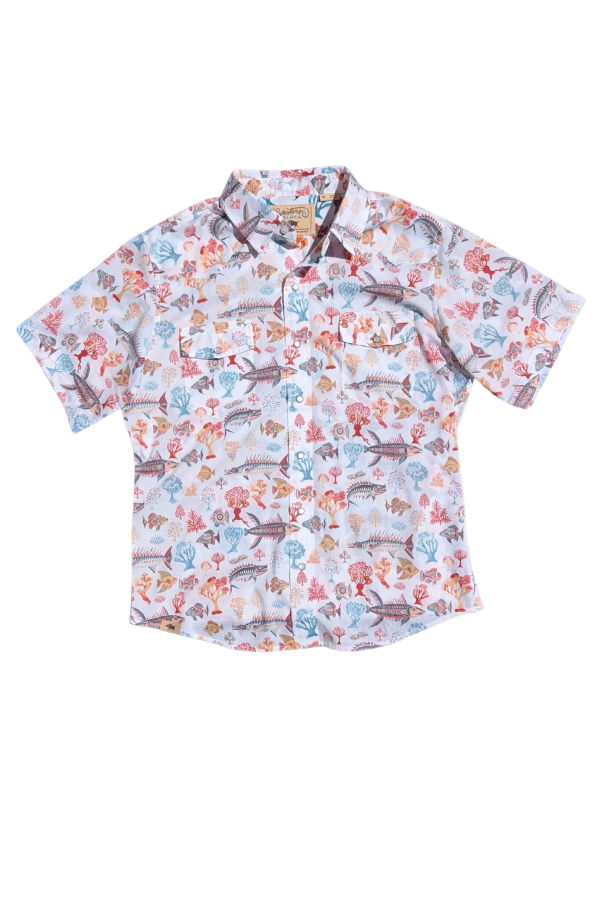 Western Aloha Reef Rage Short Sleeve Snap Shirt - Reef