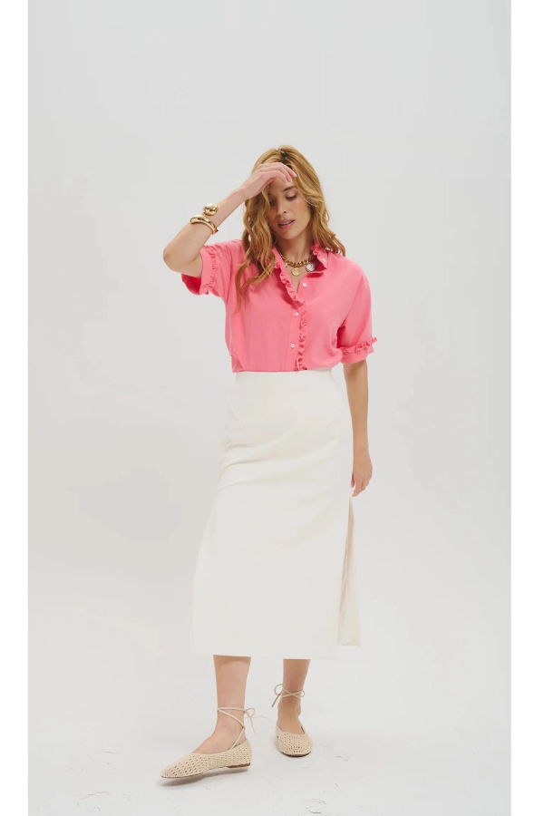 Leledebaltzac The Albane Blouse - Coral