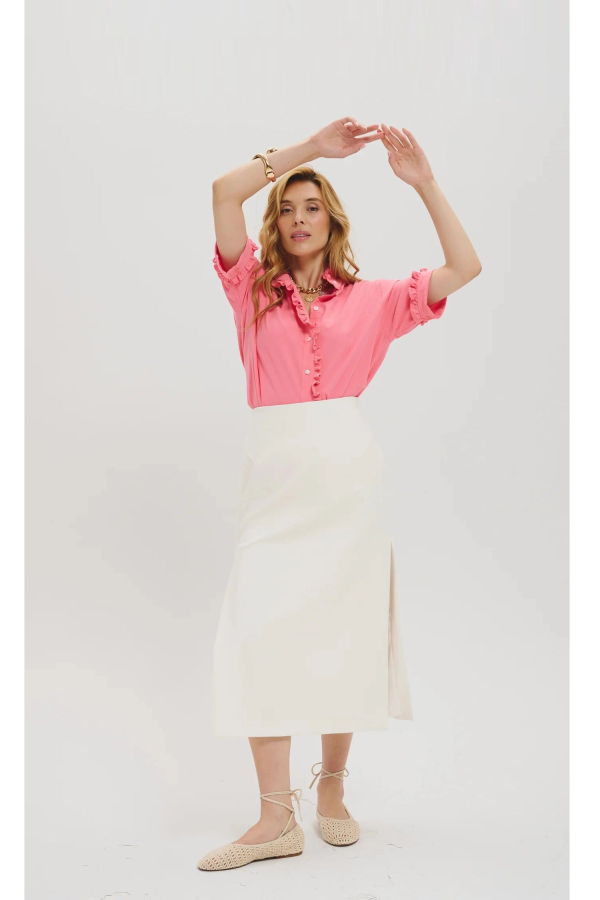 Leledebaltzac The Albane Blouse - Coral