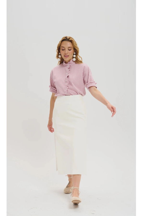 Leledebaltzac The Albane Blouse - Pink/White Gingham