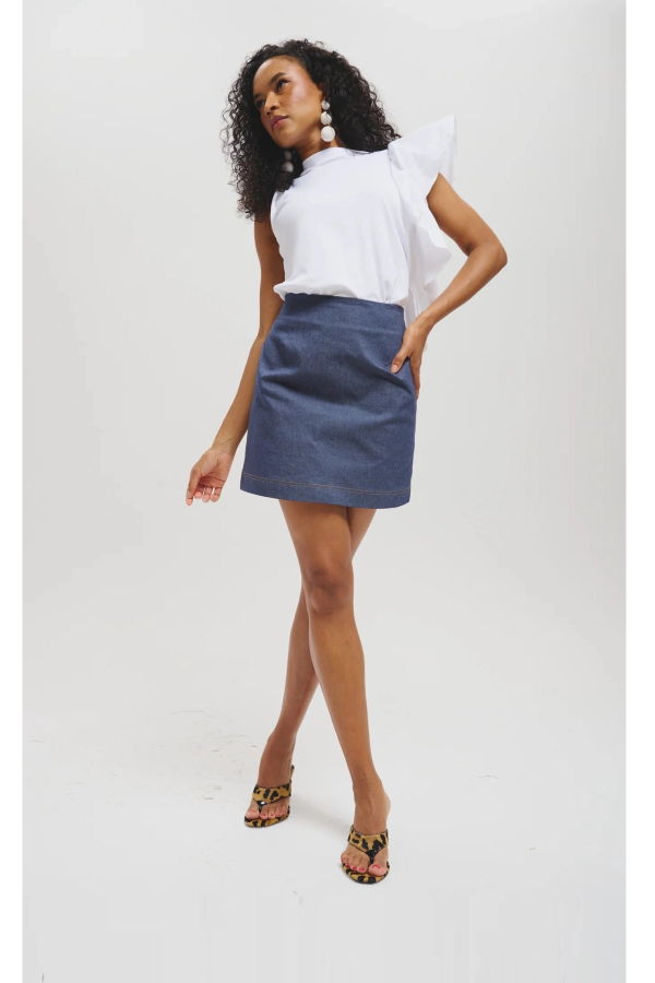 Leledebaltzac The Flore Skirt - Navy