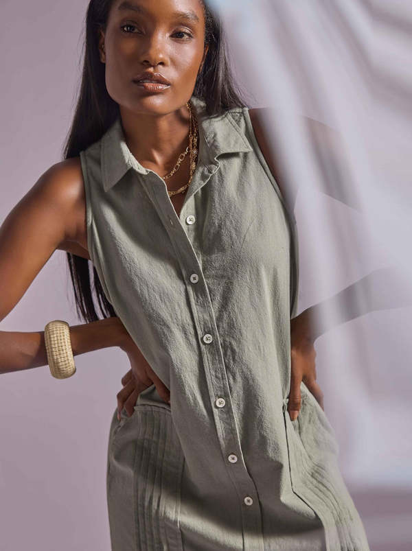 Lilla P. Sleeveless Pleat Pocket Dress Lilla P. Sleeveless Pleat Pocket Dress