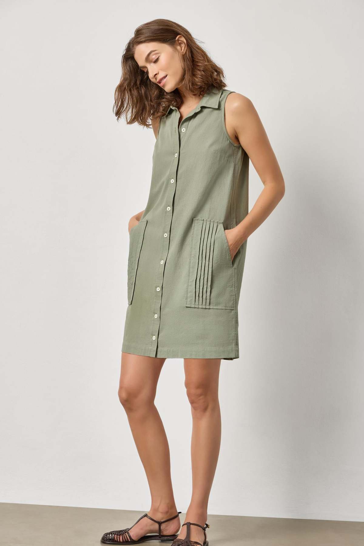 Lilla P. Sleeveless Pleat Pocket Dress - Image 2 of 4
