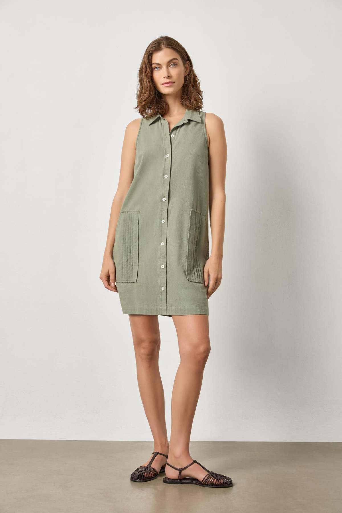 Lilla P. Sleeveless Pleat Pocket Dress - Image 4 of 4