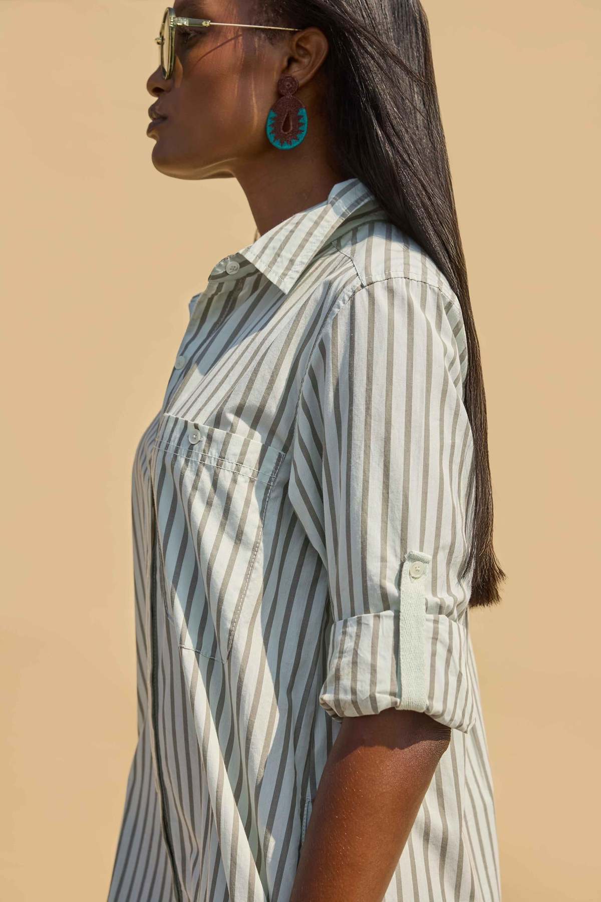 Lilla P. Striped Shirt Dress - Image 2 of 5