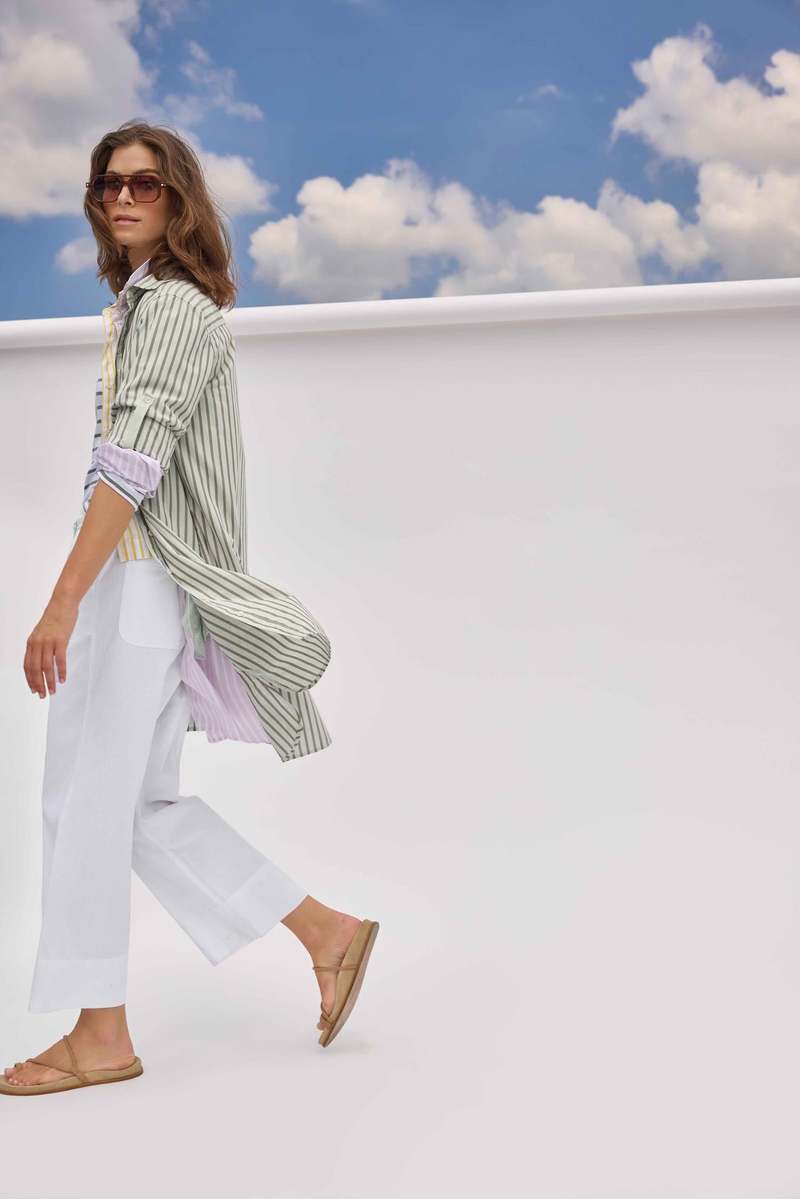 Lilla P. Striped Shirt Dress