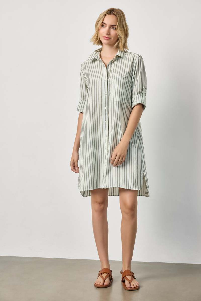 Lilla P. Striped Shirt Dress
