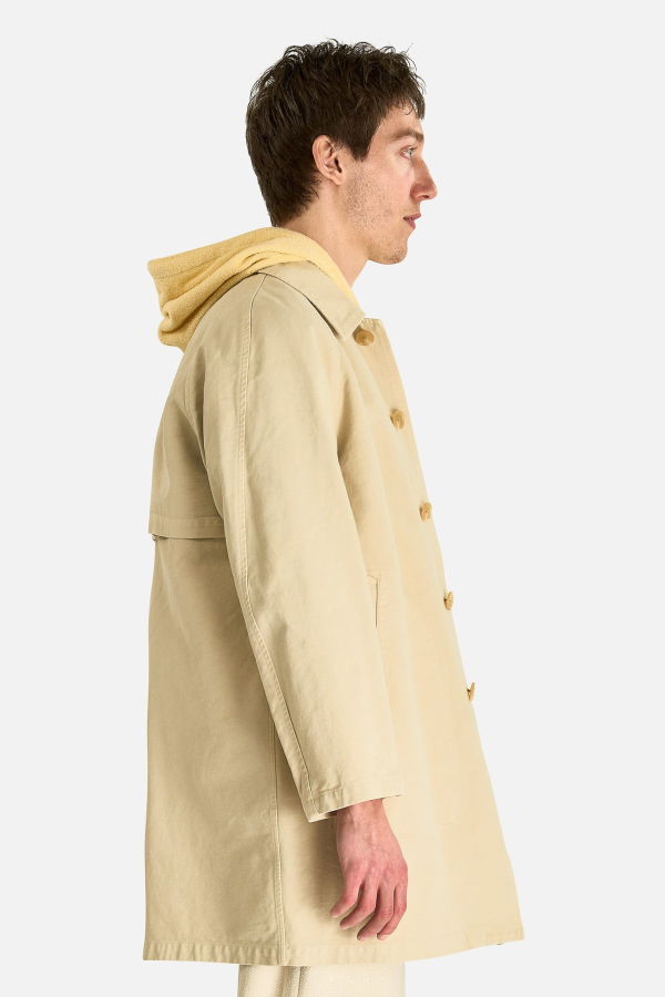 Auralee Garment-Dyed Short Coat - Dusty Ivory