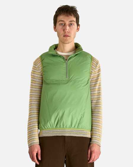 Auralee Super Fine Wool Rib Knit Zip Vest - Black | Garmentory