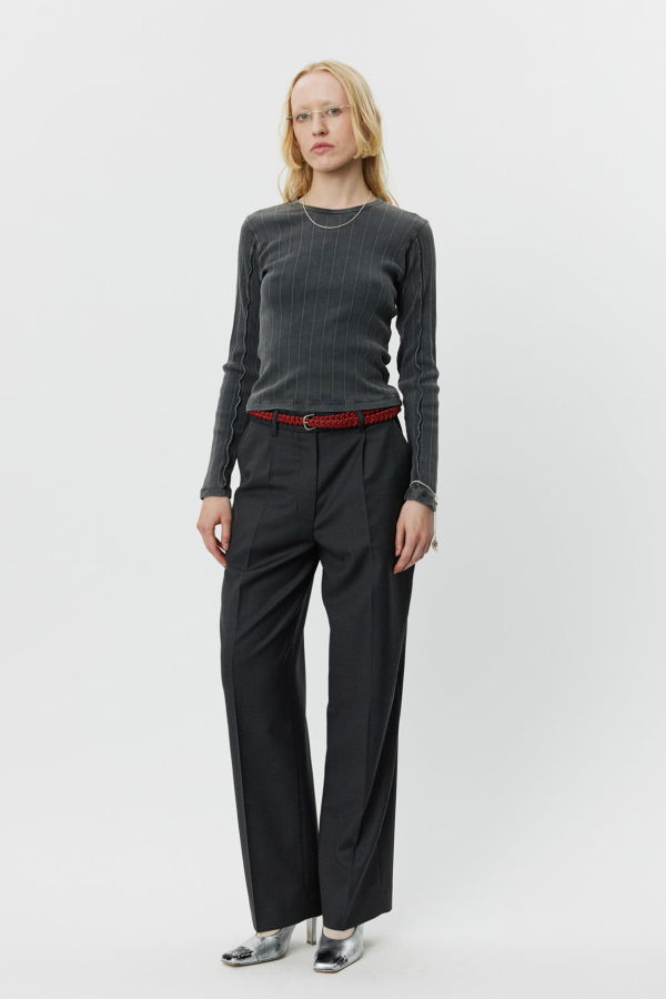 mfpen L/S Ribbed Tee - Washed Graphite