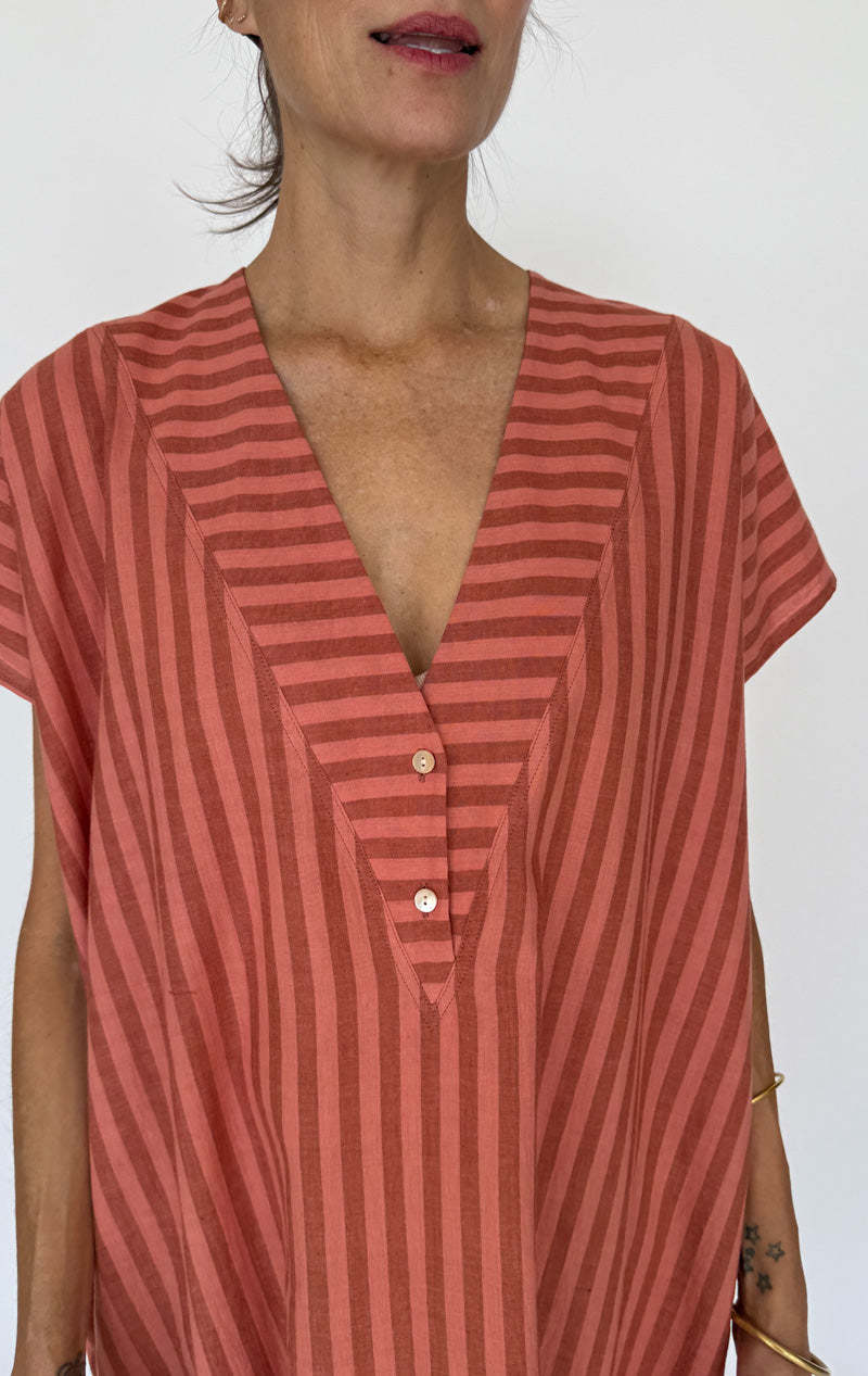 Two V Bib Column Dress