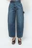 Mijeong Park Barrel Leg Patch Denim Pant - Blue - Thumbnail 1