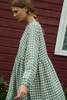 Linenfox Margo Gingham Maxi Linen Dress - Thumbnail 4