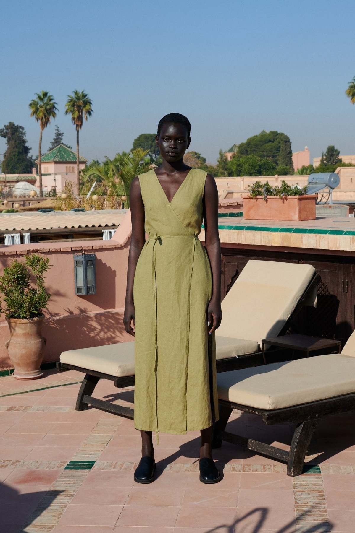 Linenfox Nuria Wrap Linen Dress - Image 2 of 6