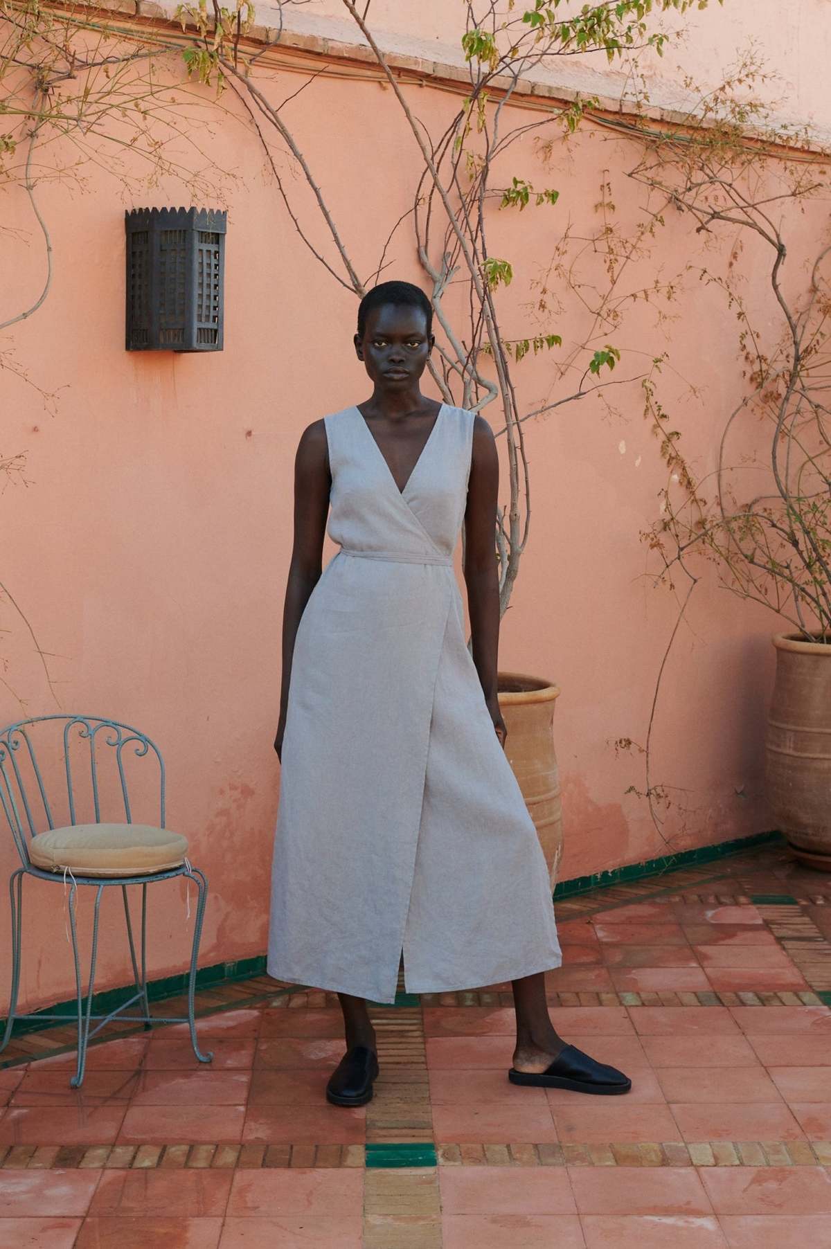 Linenfox Nuria Wrap Linen Dress - Image 6 of 6