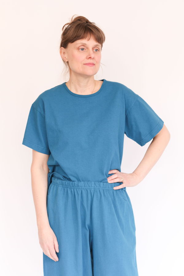 Pacific Cotton Short Sleeve Crop Crew Top - Demoiselle