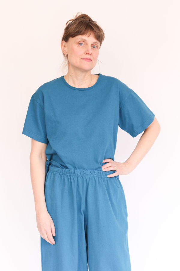 Pacific Cotton Short Sleeve Crop Crew Top - Demoiselle