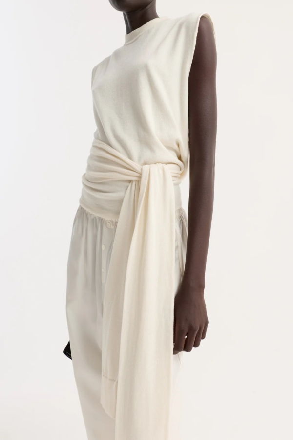 Róhe Open Back Knitted Wrap Top