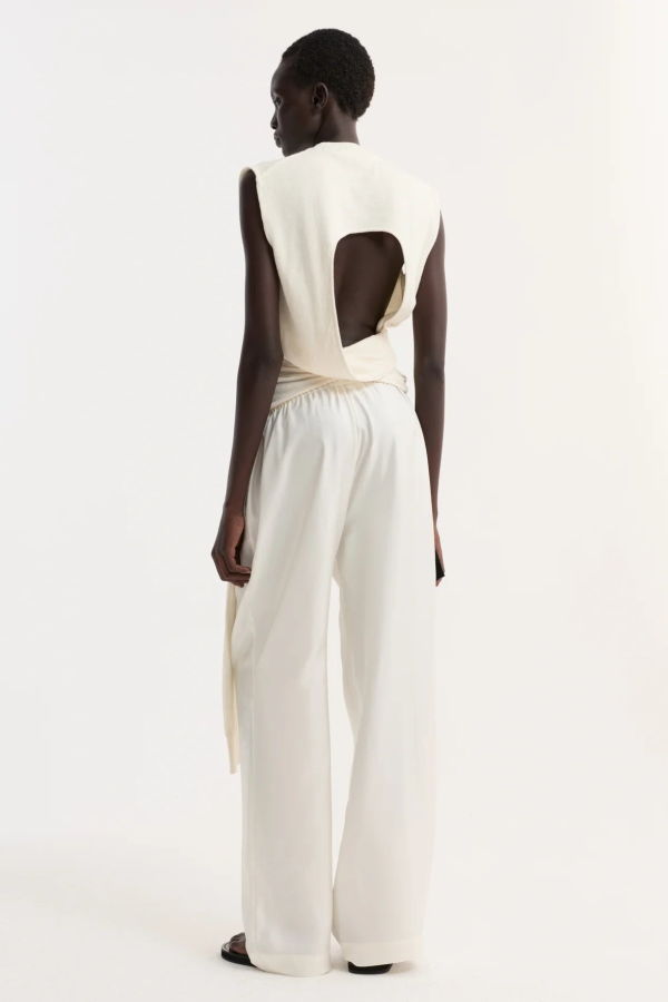 Róhe Open Back Knitted Wrap Top