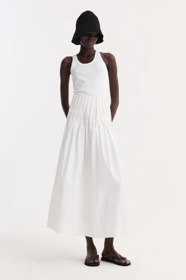 Róhe Pleated Poplin Maxi Skirt