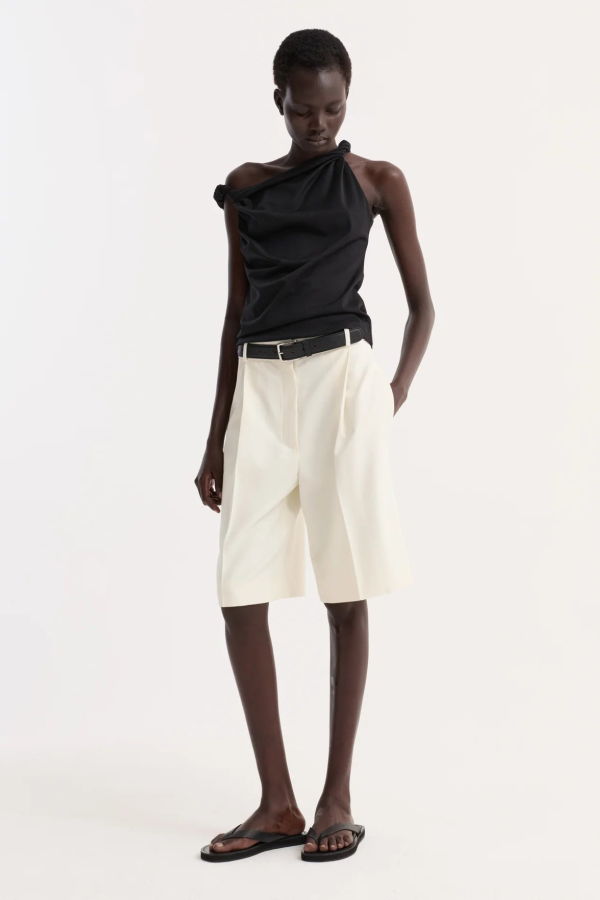 Róhe Sculptural Cotton Silk Top - Black