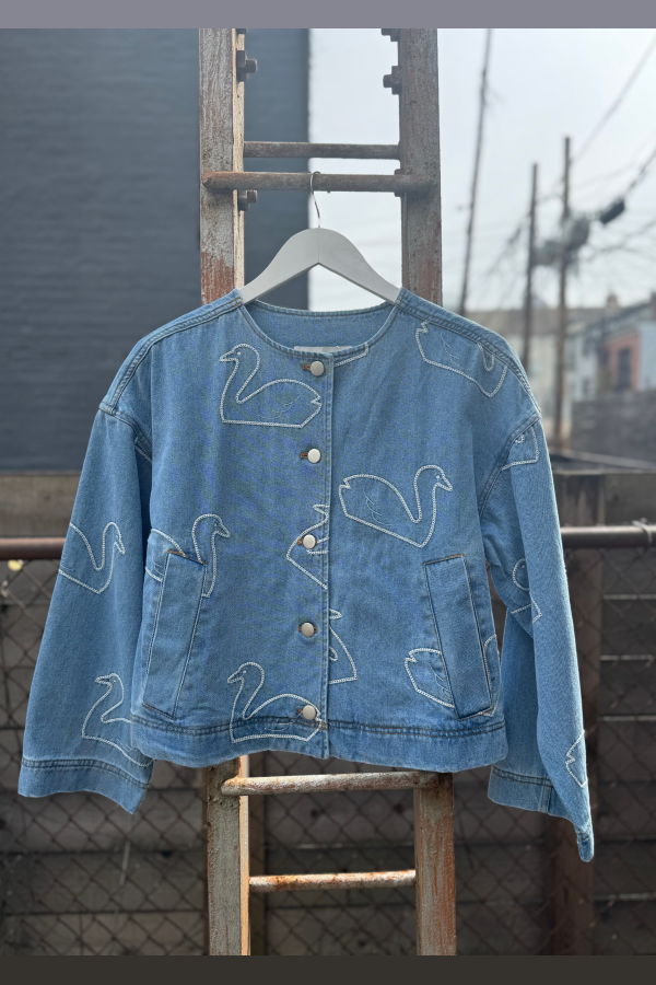 TINY BIG SISTER Swans Cropped Jacket