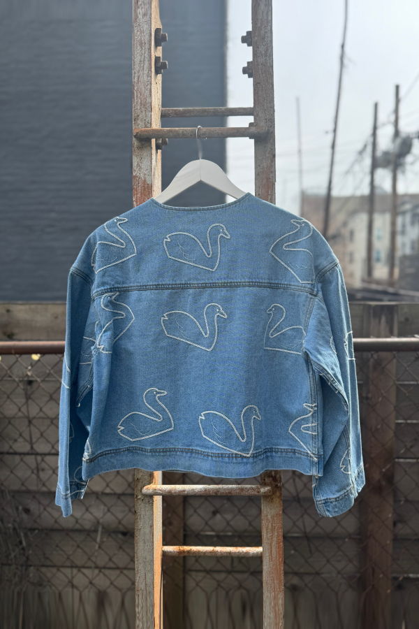 TINY BIG SISTER Swans Cropped Jacket